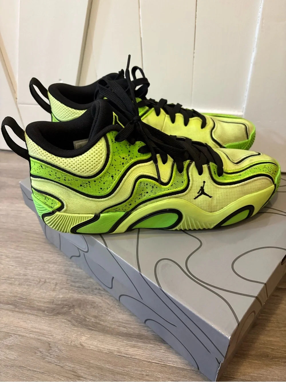 Jordan Tatum 3 Men's Neon Green and Black Athletic Sneakers